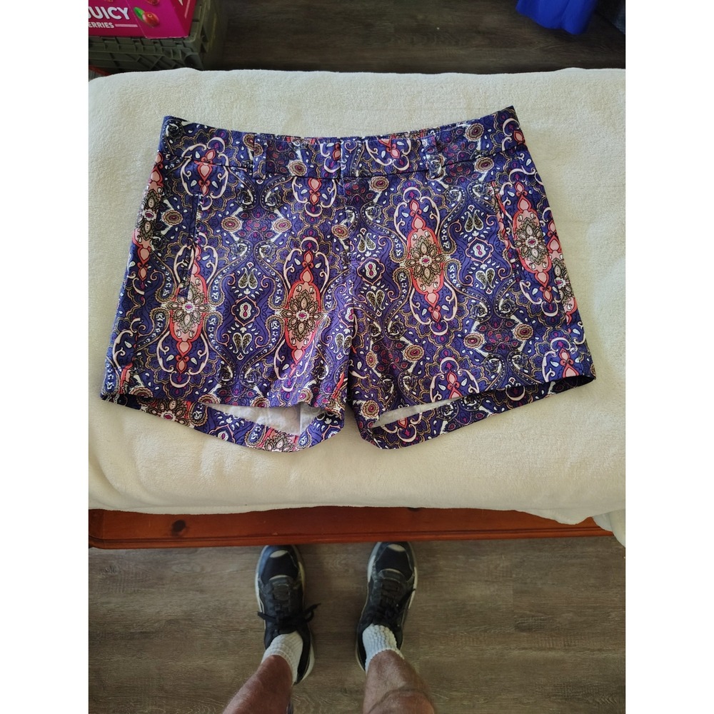 JCP Purple Paisley Shorts Womens Size 2 Bohemian Summer Casual Print Pockets